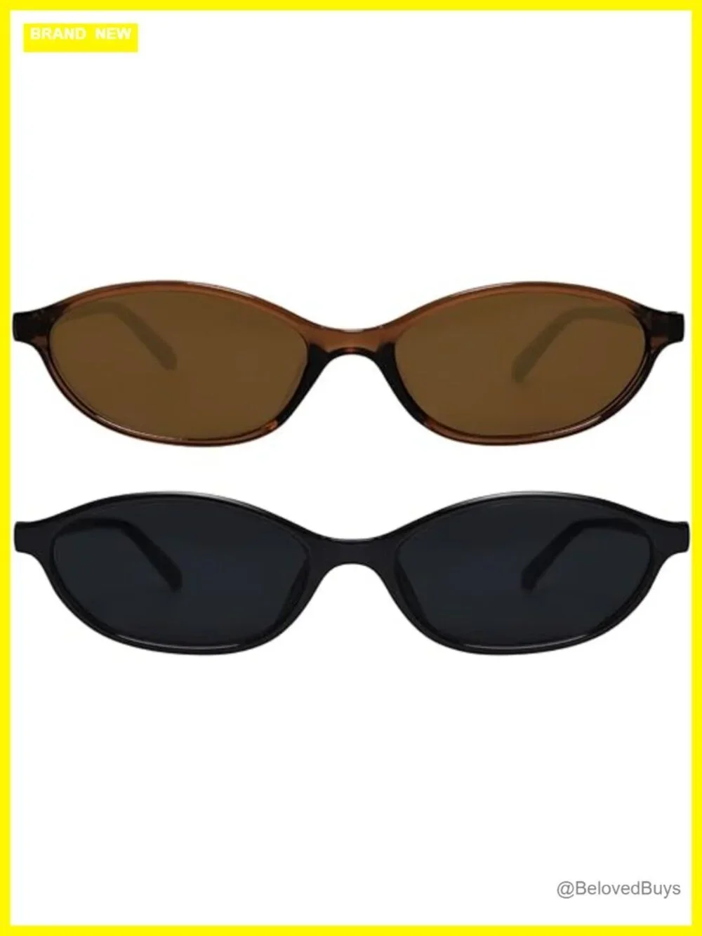 Retro Oval Sunglasses for Women - Cat Eye 90s Shades UV Protection Lightweight